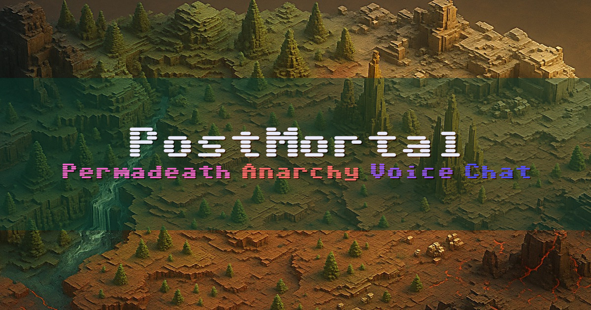 Banner for PostMortal Permadeath Vanilla Anarchy Multiplayer (postmortal.online)