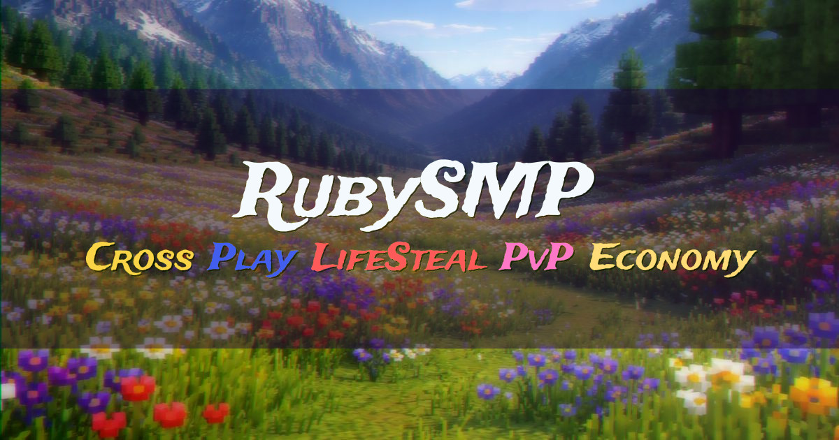 Banner for RubySMP Cross Play LifeSteal Survival (play.rubysmp.org)