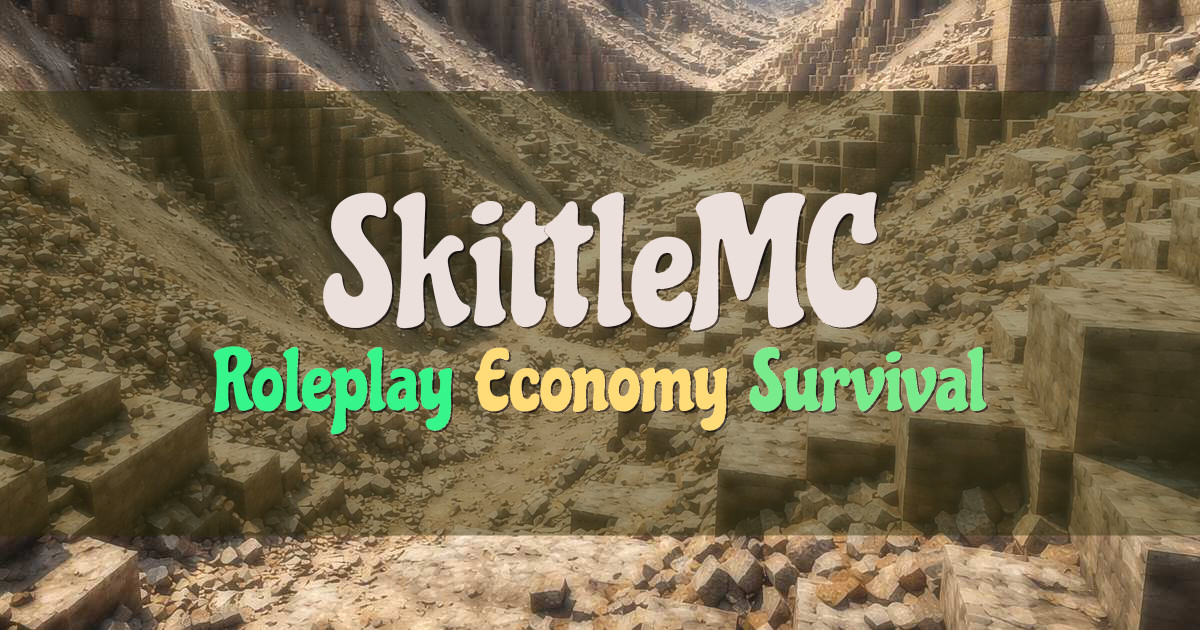 Banner for SkittleMC Roleplay Economy and Survival (skittlemc.com)
