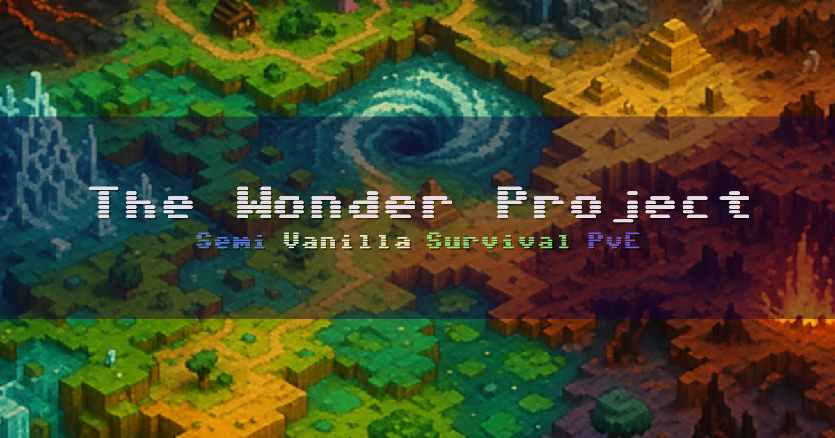 Banner for The Wonder Project Semi Vanilla Survival (mc.wonderproject.co.uk)