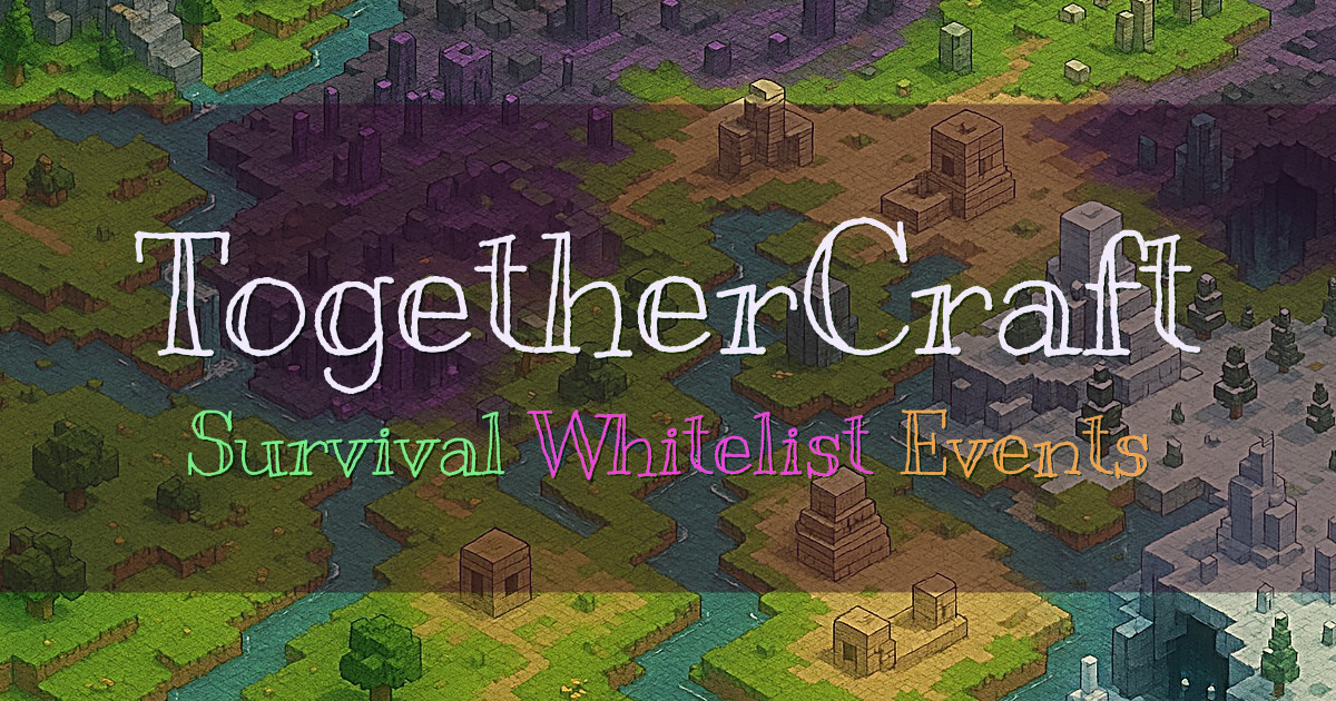Banner for TogetherCraft Whitelisted Vanilla Survival (play.togethercraft.online)