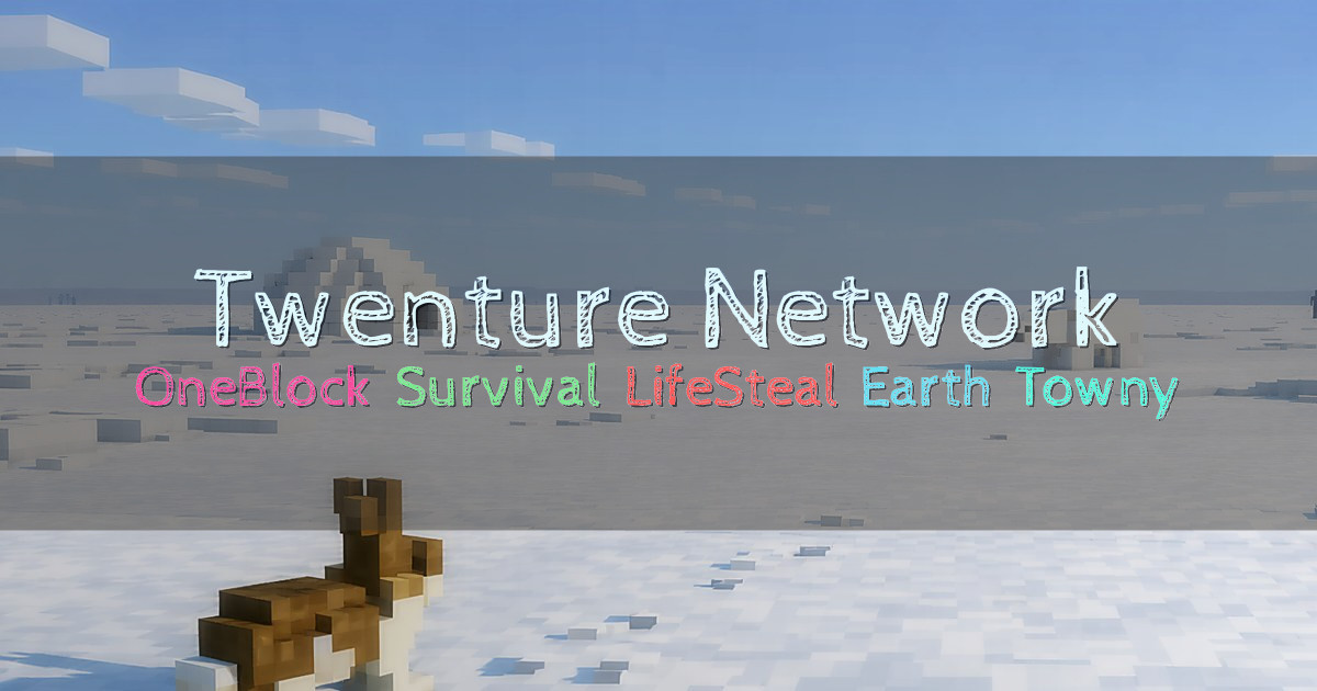 Banner for Twenture Network OneBlock Survival LifeSteal Earth Towny (org.twenture.net)