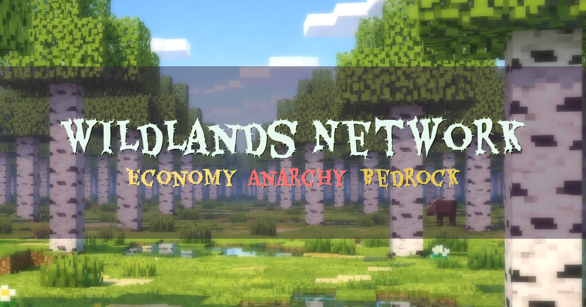 Banner for Wildlands Network Bedrock Economy and Anarchy Servers (185.150.191.201)