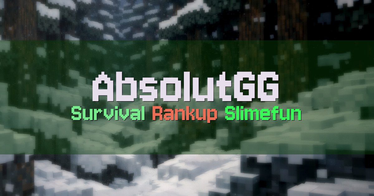 Banner for AbsolutGG Survival com Rankup e Slimefun Completo (jogar.absolutgg.com.br)