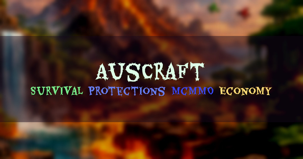 Banner for AusCraft Survival with Protections mcMMO and Economy (play.auscraft.net)