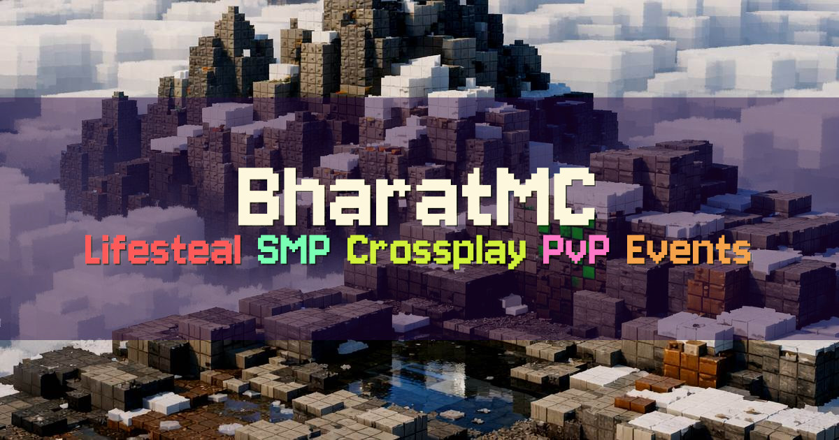 Banner for BharatMC Lifesteal SMP Crossplay PvP (bharatmc.net)