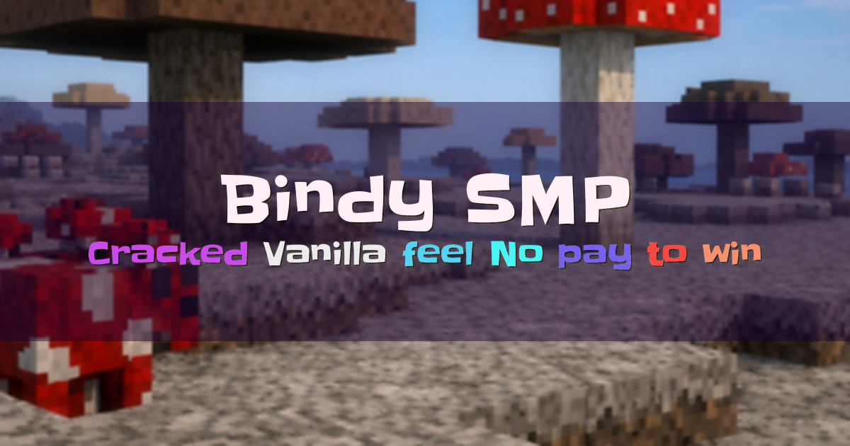 Banner for Bindy SMP Cracked Vanilla Feel SMP (bindysmp.ungsp.foo)