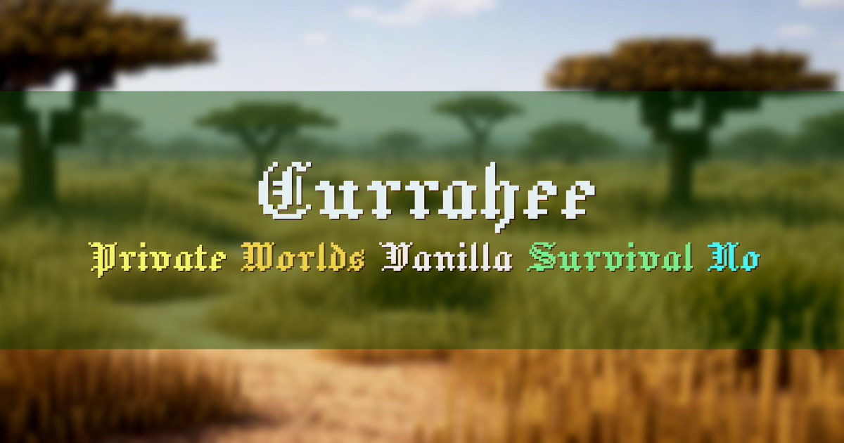 Banner for Currahee Private Worlds Vanilla Survival Community (mc.currahee.cz)