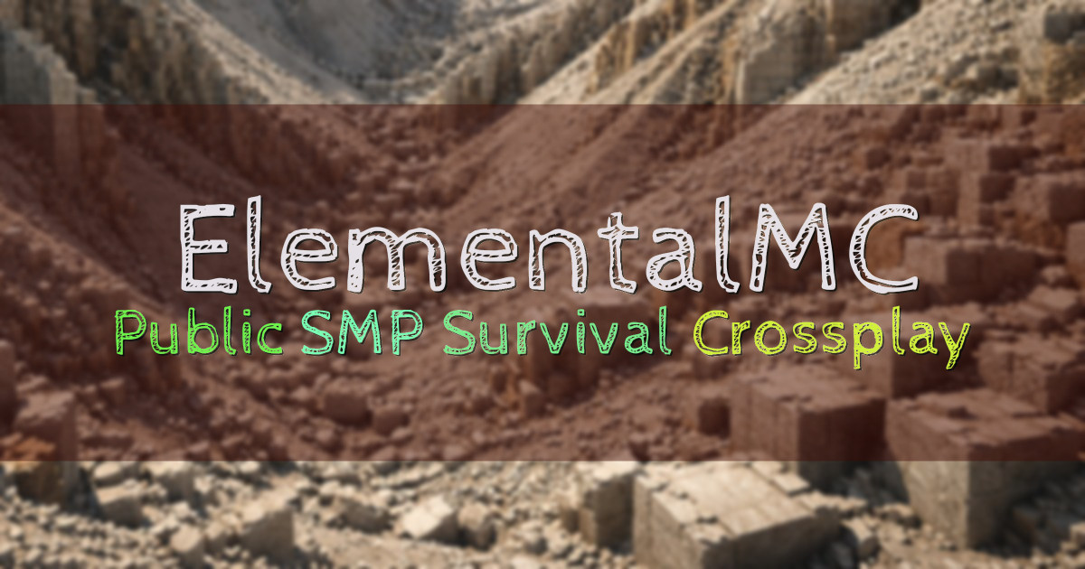 Banner for ElementalMC Public SMP With Elemental Powers (play.elementalmc.live)