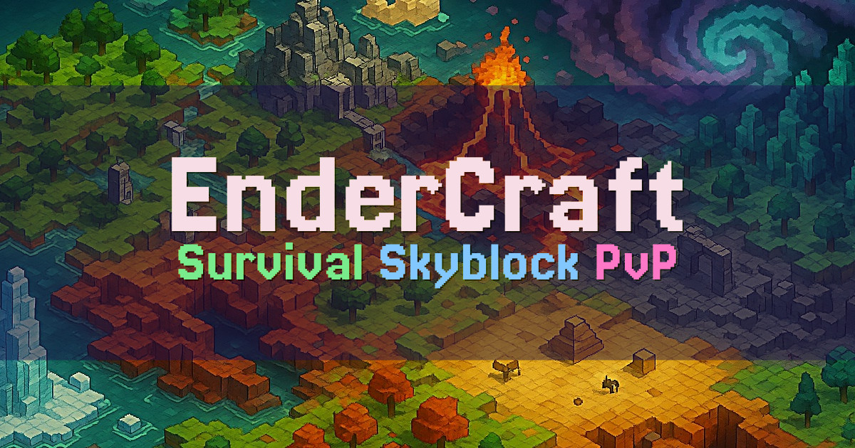 Banner for EnderCraft Survival e Skyblock com Economia e MCMMO (jogar.endercraft.com.br)