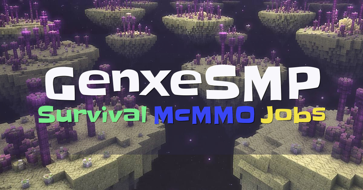 Banner for GenxeSMP Cozy Survival with McMMO and Jobs (mc.genxesmp.com)
