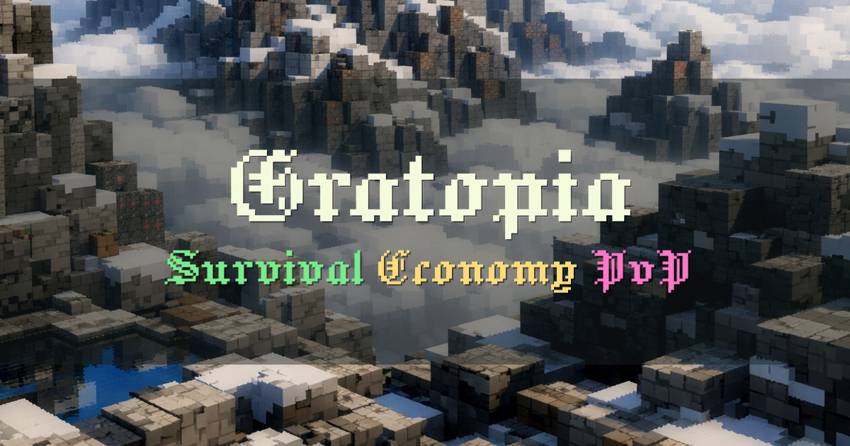 Banner for Gratopia Vanilla Survival with Player Driven Economy (mso.gratopia.gg)