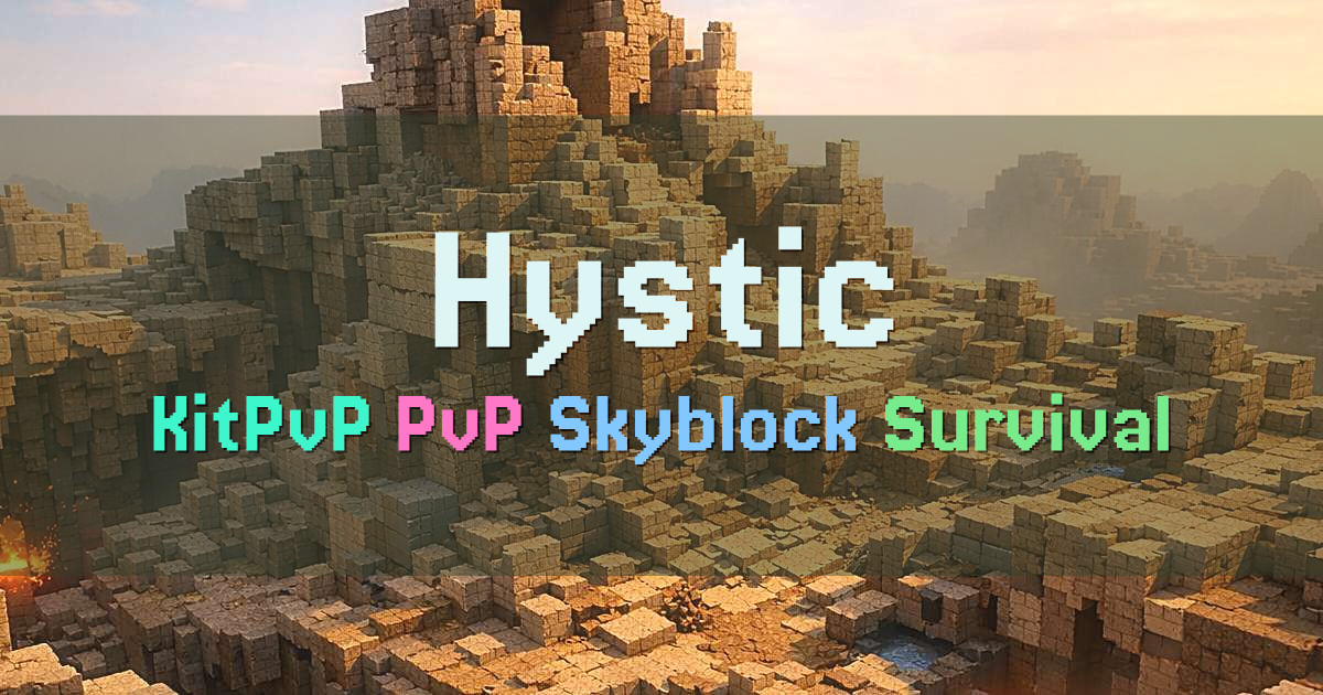 Banner for Hystic Network con KitPvP Skyblock y Survival (play.hystic.net)