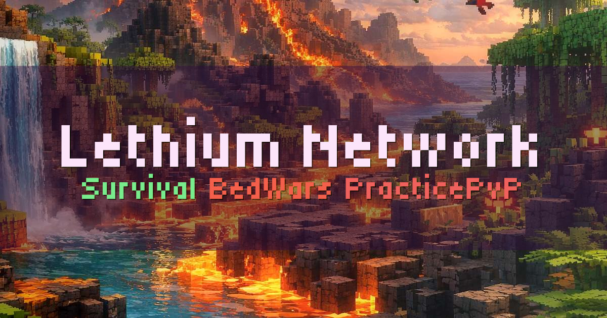 Banner for Lethium Network Survival Gods Slimefun BedWars PracticePvP (play.lethium.net)