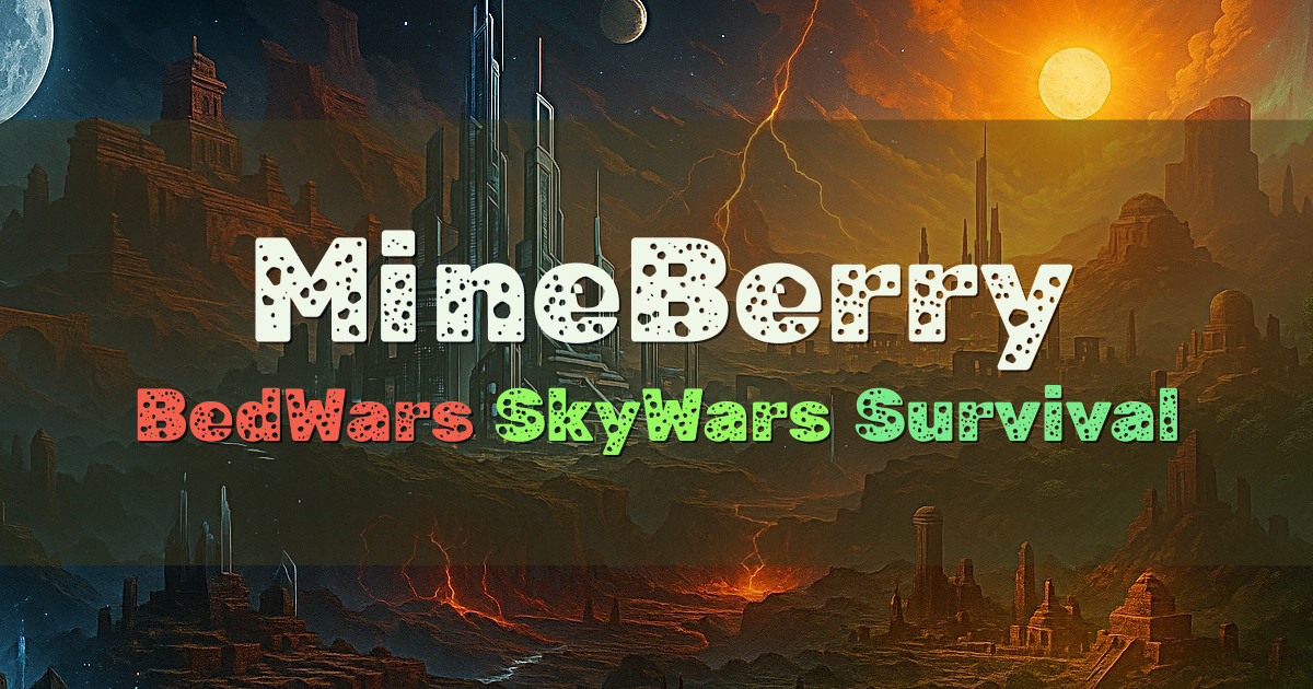 Banner for MineBerry Mini Games PvP and Survival (go.mineberry.org)