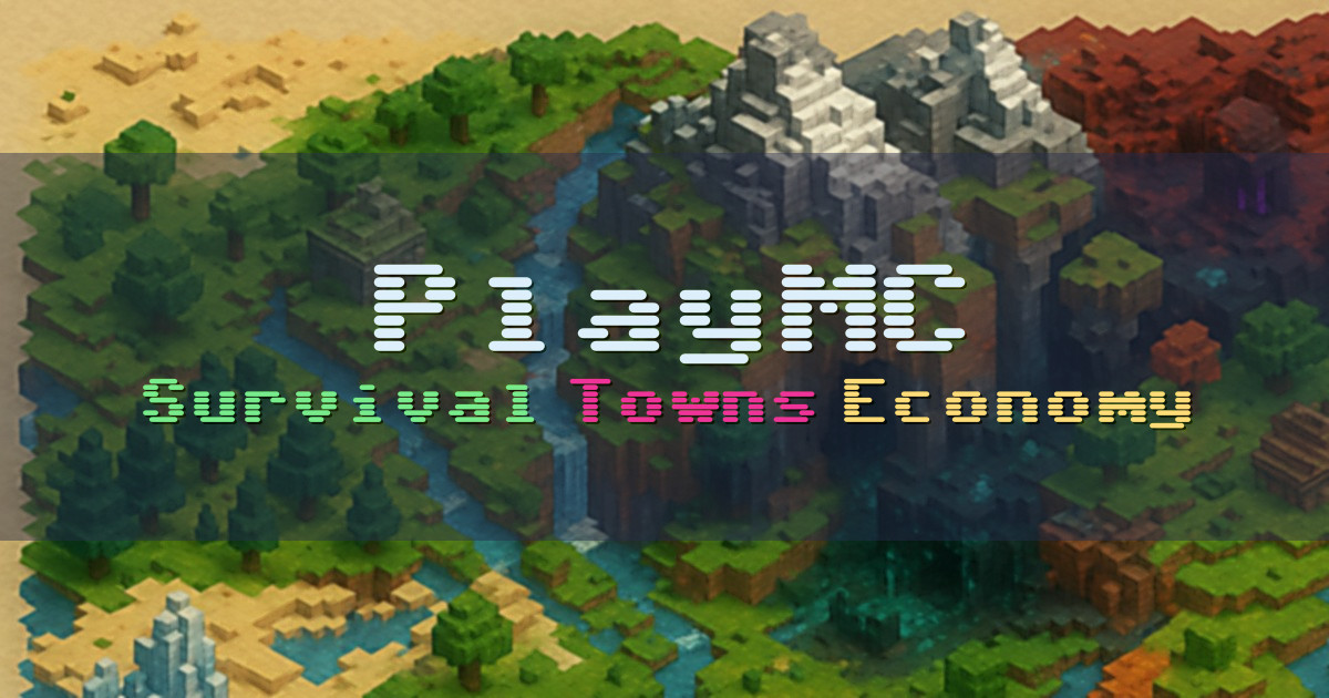 Banner for PlayMC Survival With Towns And Custom Content (play.mc)