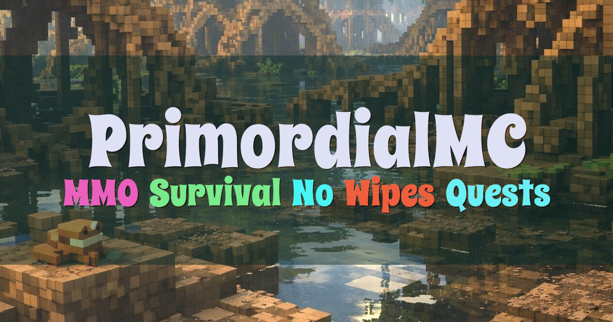 Banner for PrimordialMC MMO Survival with Permanent Progression (play.primordialmc.com)
