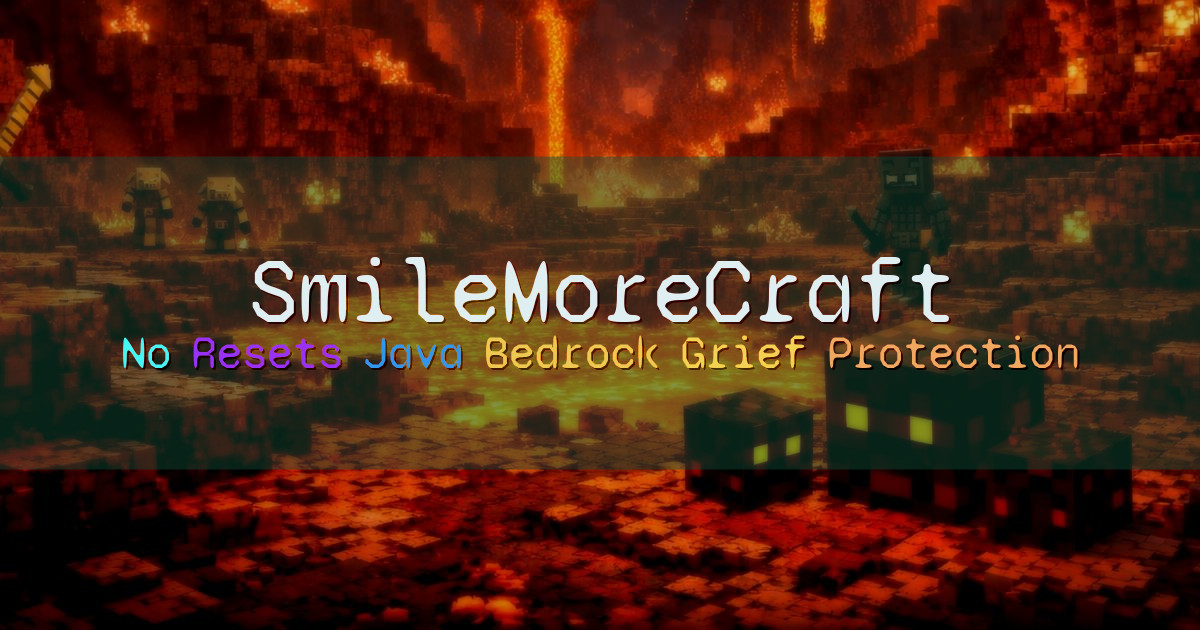 Banner for SmileMoreCraft No Reset Survival SMP (play.smilemorecraft.com)