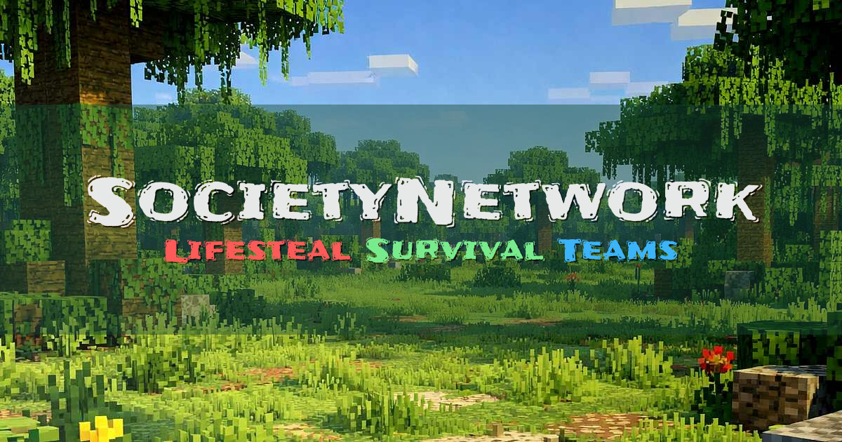 Banner for SocietyNetwork SMP Lifesteal Survival With Teams (smp.societynetwork.xyz)