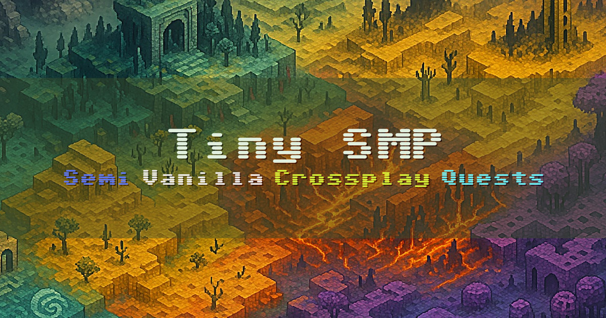 Banner for Tiny SMP Semi Vanilla Crossplay Quests Events (tinysmp.gg)