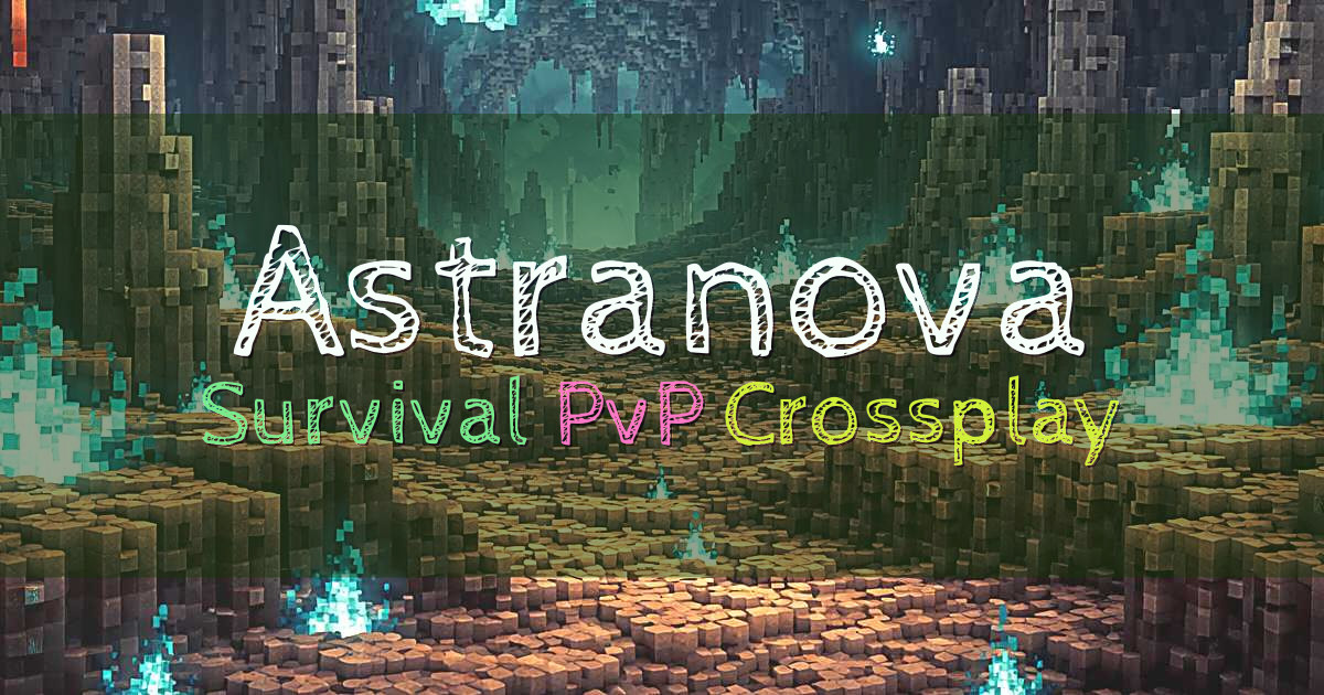 Banner for Astranova SMP Vanilla Survival PvP Crossplay (crddata.aternos.me)