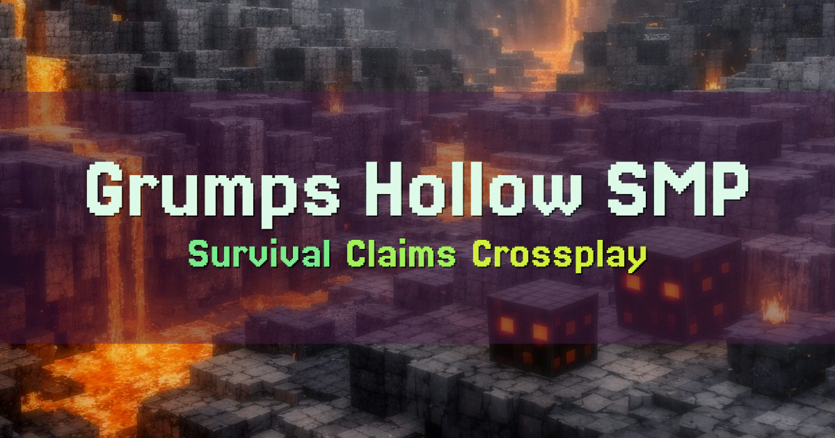 Banner for Grumps Hollow SMP Survival With Claims and Shops (mc.grumpshollow.com)