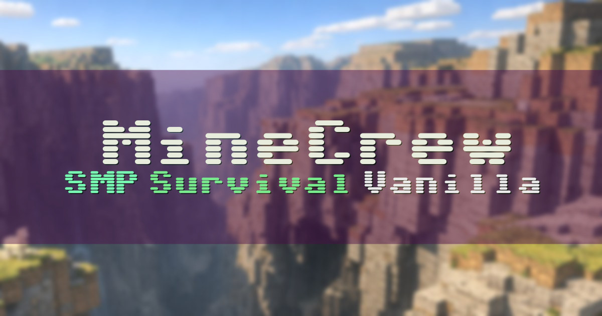 Banner for MineCrew SMP Survival with Free Ranks (ms.minecrew.org)