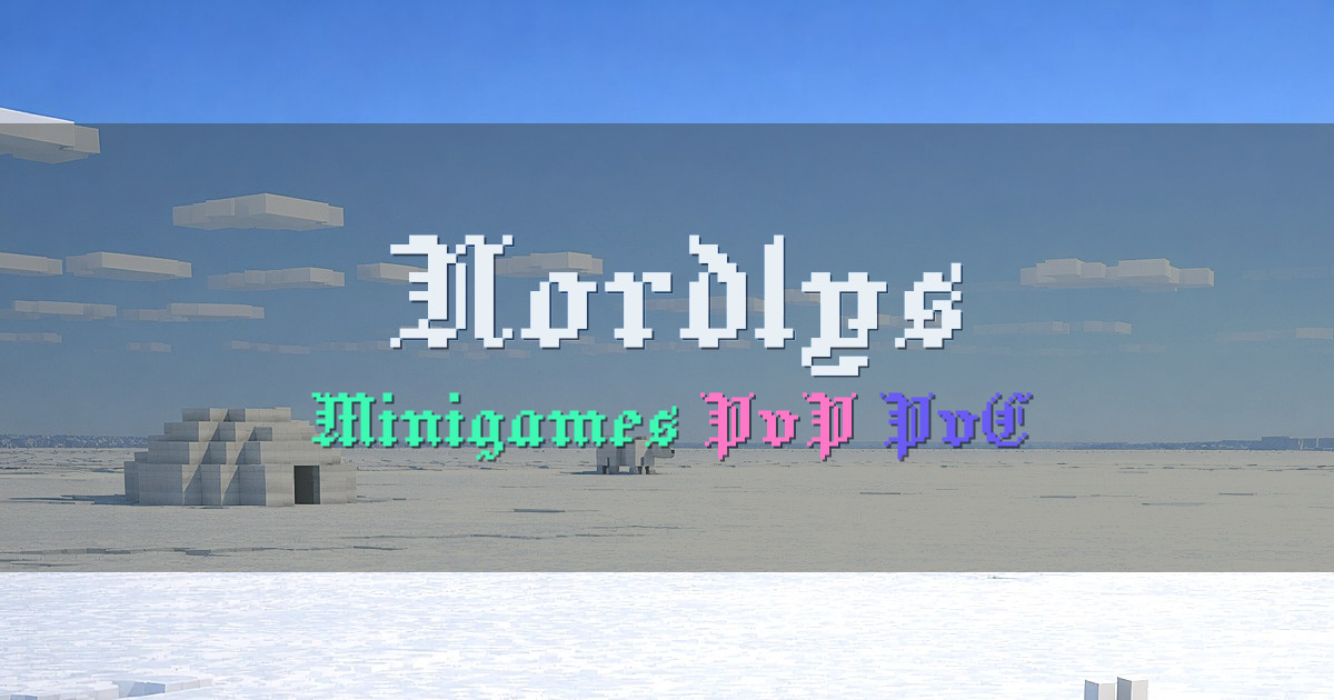 Banner for Nordlys norsk minigames med flere moduser (nordlysmc.no)