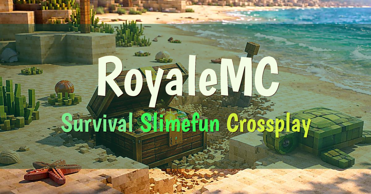 Banner for RoyaleMC Slimefun Focused Survival Crossplay (play.royale-mc.com)