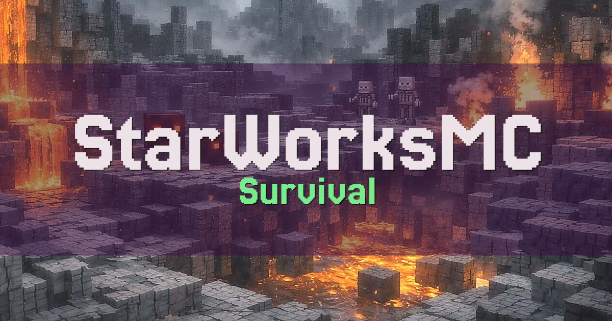 Banner for StarWorksMC Survival (play.starworksmc.us)