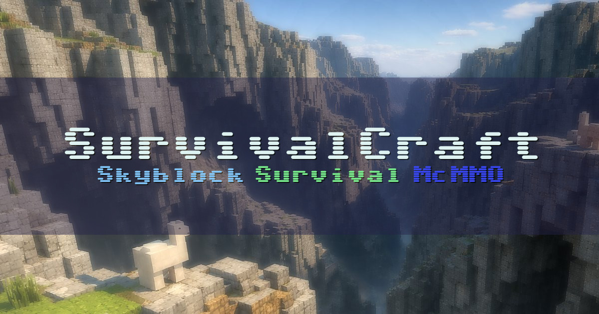Banner for SurvivalCraft Skyblock and Survival (play.survivalcraft.eu)