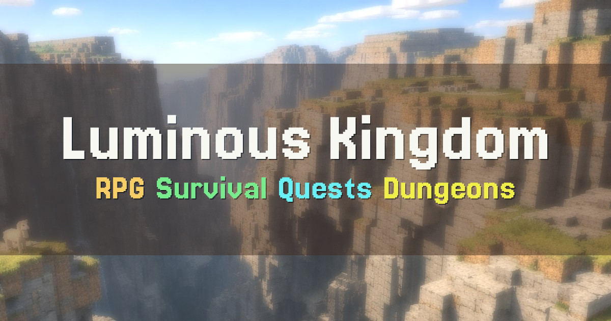 Banner for Luminous Kingdom RPG Survival with Quests and Dungeons (play.luminouskingdom.net)