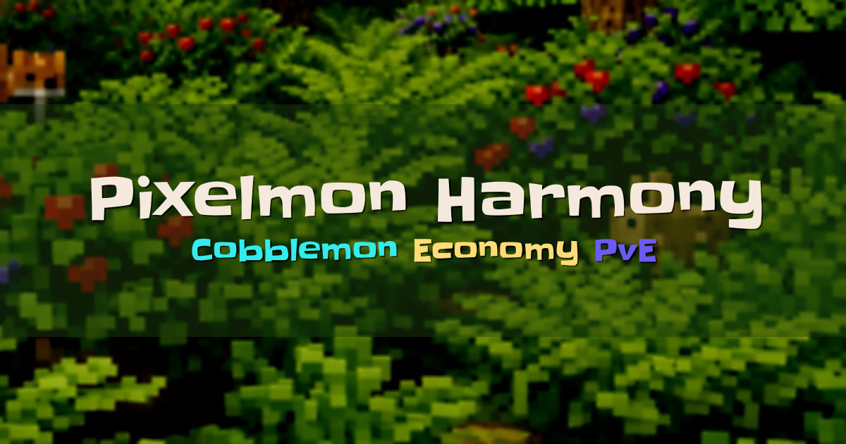 Banner for Pixelmon Harmony Cobblemon Collection Server (play.harmony.pm)