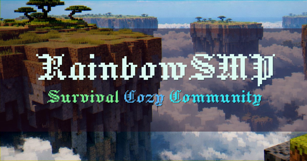Banner for RainbowSMP Cozy Friendly Survival Server (play.rainbowsmp.net)