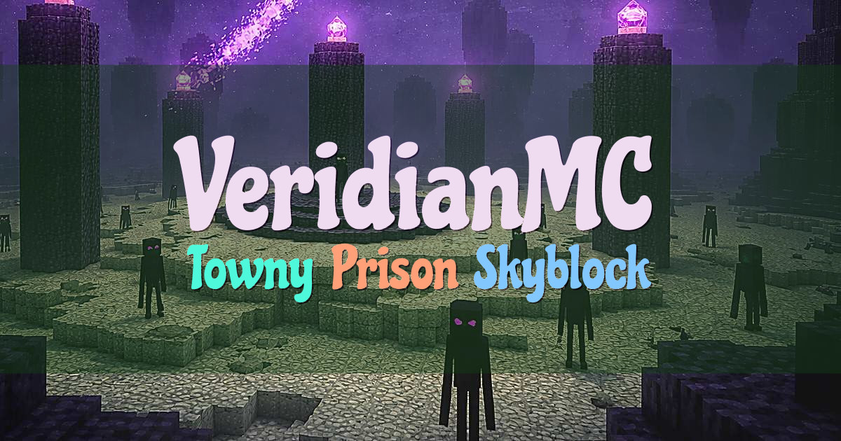 Banner for VeridianMC Towny Prison and Skyblock (play.veridianmc.net)